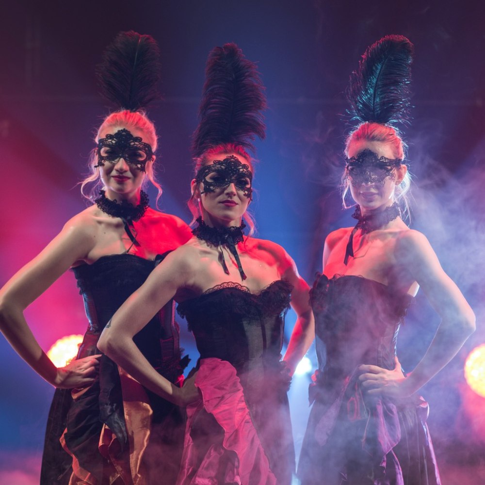 Kankan – tancerki w gorsetach i maskach w stylu Moulin Rouge, Shine Show Art Agency
